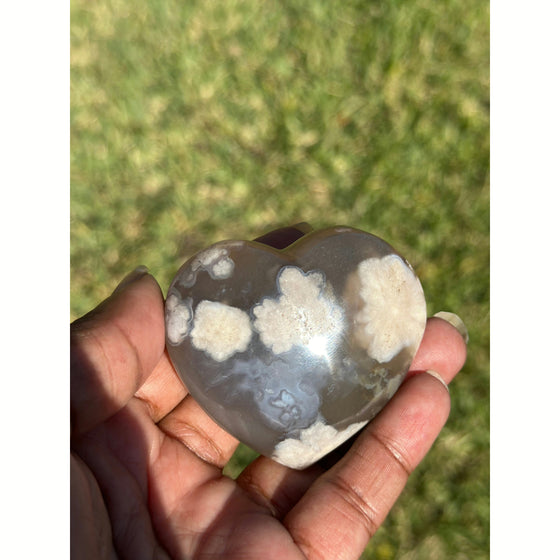 Flower Agate Heart - Reflections Rebirth Candle Co