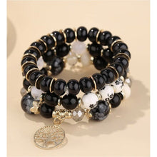  Black Tree of Life Beaded Bracelet.